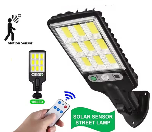 LAMPARA LED SOLAR EXTERIOR 72 COB CONTRO